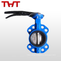 wafer type center line hand operated butterfly valve with DN100